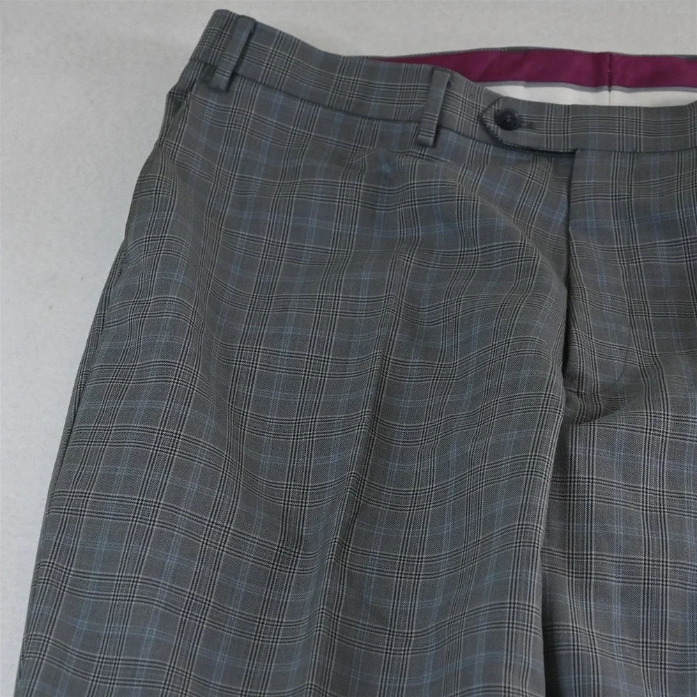 Lineage 46R 40x32 Gray Plaid Double Breasted Mens Jacket‎ Pants Suit